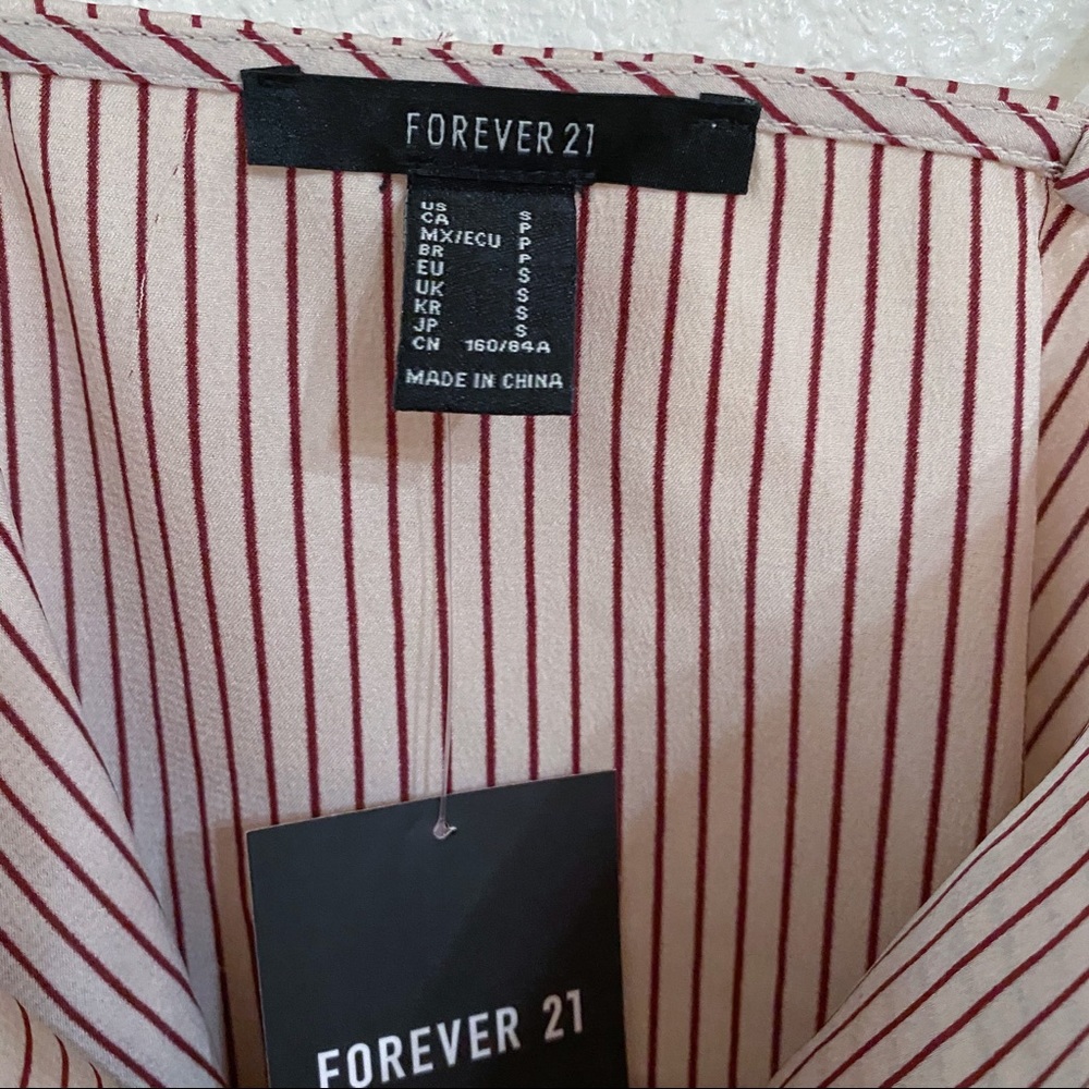Forever 21 red white satin stripe cami - Picture 4 of 5